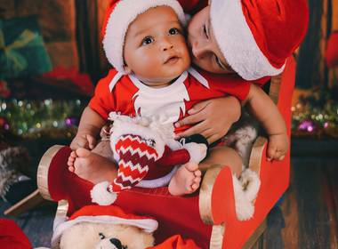 Ensaio Infantil de Sessão de Natal - Derick e Thales