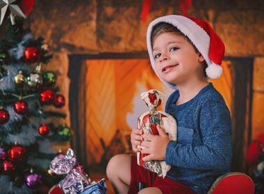 Ensaio Infantil de Sessão de Natal - Luiz Felipe 3 aninhos