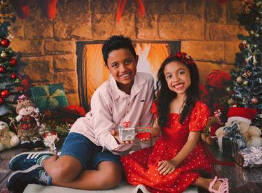 Ensaio Infantil de Sessão de Natal - Felipe e Monique