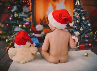 Ensaio Infantil de Sessão de Natal - Gustavo 1 aninho
