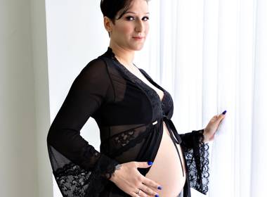 Gestante em Estúdio de Ensaio Gestante Giuliana