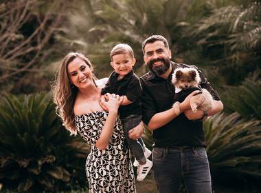Família de Smash the cake Vicente 2 anos 