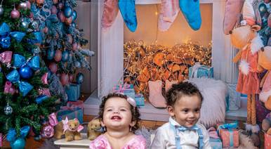 Temático Studio de Ensaio de Natal da Valentina e do Noah