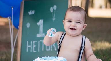 Infantil de Heitor - 1 ano (Smash the cake)