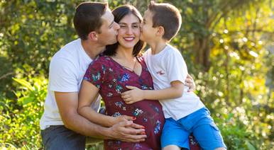 Gestante de Sirlei + Charles + Arthur = João Pedro