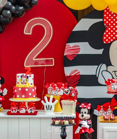 Aniversário de Aniversário infantil em Recife: Os 2 anos da Laura com tema Minnie Mouse