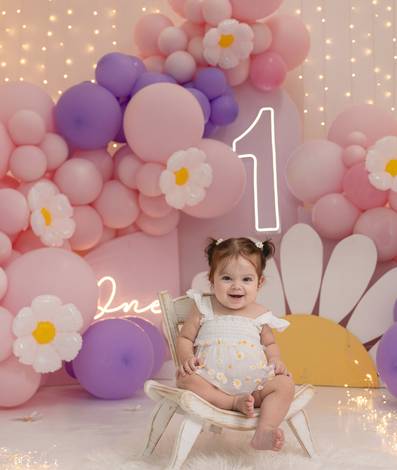 Smash the cake  de Helena 1 ano - margaridas 