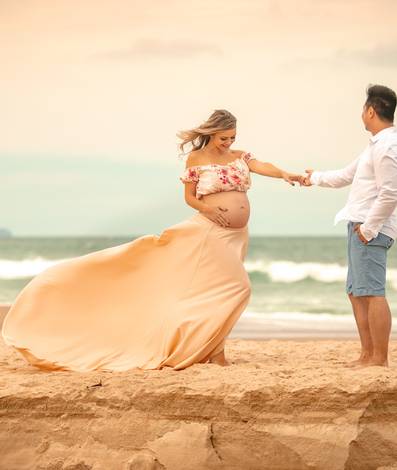 Gestante de Heloisa e Lan esperando Matteo