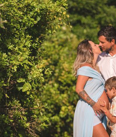 Gestante de Junior , Fran  e Kalani à espera do Ravi