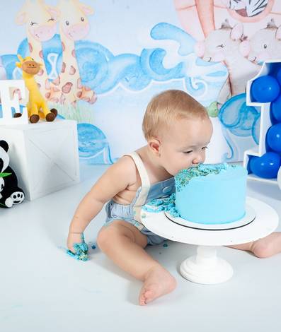 Cake Smash de Samuel e seu bolinho de 1 aninho