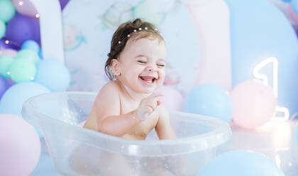 Smash The Cake e bday infantil de Ensaio com tema Fundo do mar