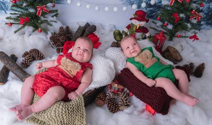 Crianças de Henrique e Rafael 3 meses - NATAL ENCANTADO 2018