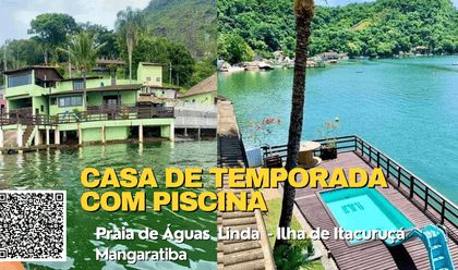 CASAS DE TEMPORADAS NA ILHA DE ITACURUÇÁ de Casa Águas Lindas com Piscina 
