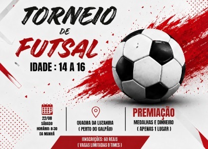 Torneio de futsal sub 14 e 16 