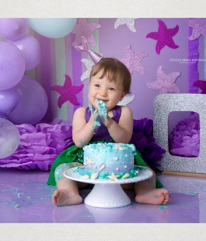 Ensaio Smash The Cake Studio e Externo de Bianca 1 aninho  