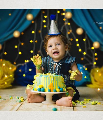 Ensaio Smash The Cake Studio e Externo de Marcelo 1 aninho 