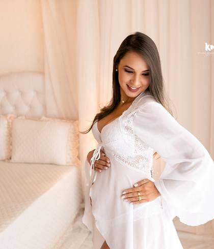 Ensaio GraviLinda Classic de Aryane esperando Kiara