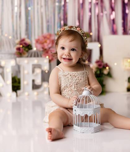 Ensaio Smash The Cake Studio e Externo de Cecília 1 aninho 