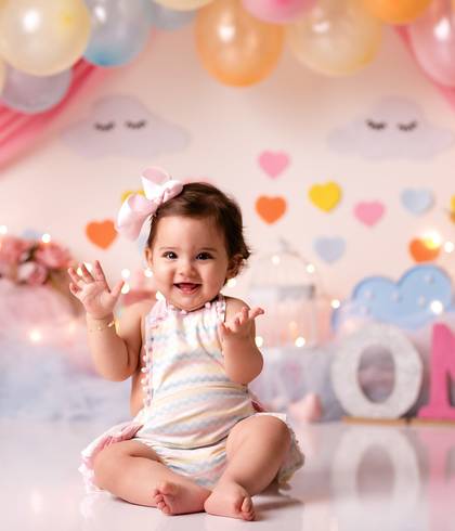 Ensaio Smash The Cake Studio e Externo de Cecília 1 aninho 