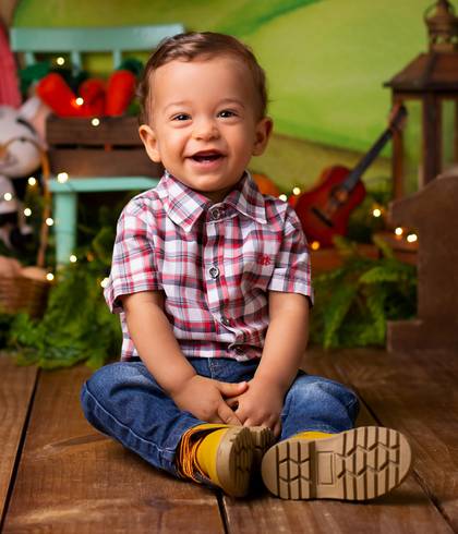 Ensaio Smash The Cake Studio e Externo de Benício 1 aninho 