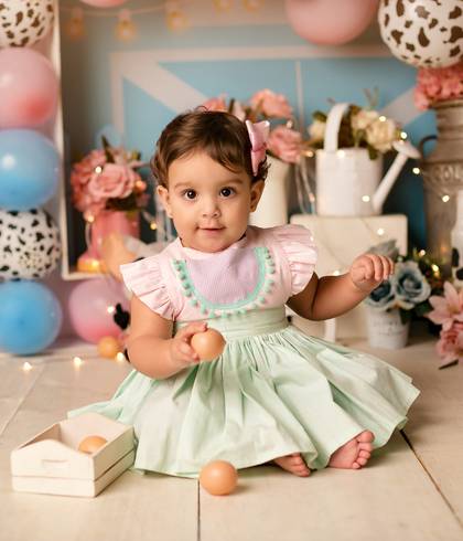 Ensaio Smash The Cake Studio e Externo de Helena 1 aninho 