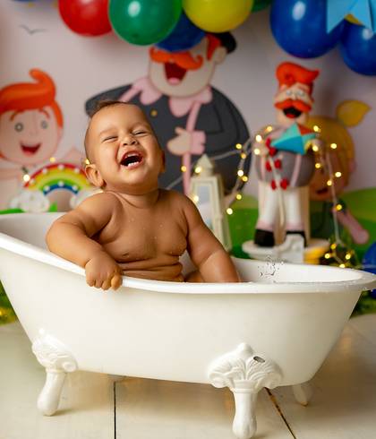 Ensaio Smash The Cake Studio e Externo de Richard 1 aninho 