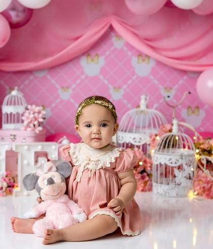 Ensaio Smash The Cake Studio e Externo de Cecília 1 aninho 