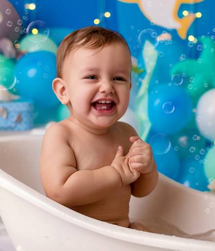 Ensaio Smash The Cake Studio e Externo de Guilherme 1 aninho 