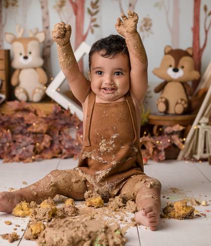 Ensaio Smash The Cake Studio e Externo de Antônio 1 aninho