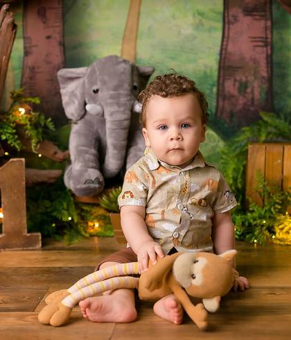 Ensaio Smash The Cake Studio e Externo de Leonardo 1 aninho 