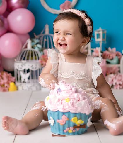 Ensaio Smash The Cake Studio e Externo de Luiza 1 aninho 