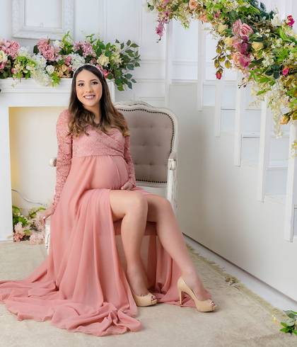 Ensaio GraviLinda Classic de Laura esperando Manuela