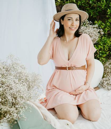 Gestante de Raquel à espera de Lara Sofia