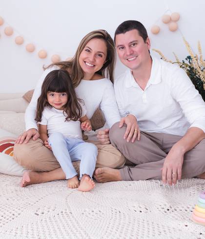 Família de Ensaio Família em Estúdio | Jéssica, Bruno e Manu