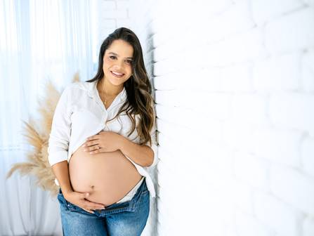 Gestante de Ensaio de gestante, à espera pela Maria Clara