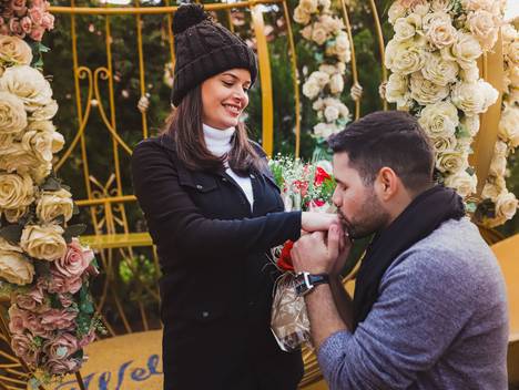 Pré wedding de Pedido de casamento no Jardim do Amor em Gramado