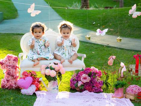 Ensaio de Smash the cake Rochelle e Raianne