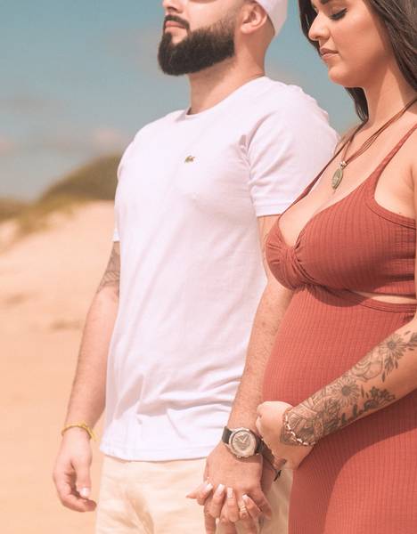 Gestação de Ensaio na Praia - Revelação do Bebê - Agatha e Rodrigo - Florianópolis - SC
