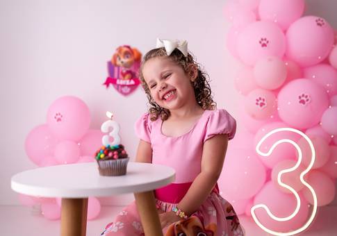 Sessão Cupcake de Luiza 3 anos 