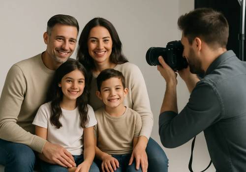 Sessão de família em estúdio