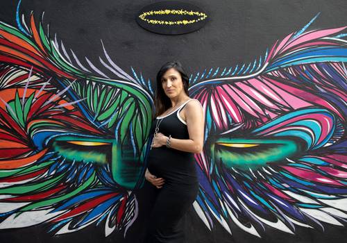 Gestante de Ensaio Gestante - Fernanda em um ensaio urbano