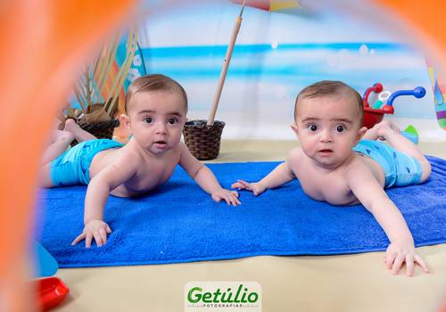 Ensaios - Infantil de Enzo e Noahn - Ensaio 6 Meses