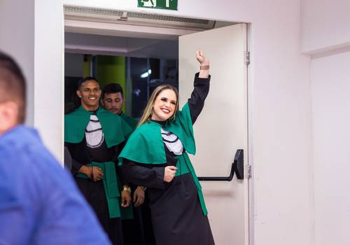 Formatura de Olha quem vai passar o próximo treino...