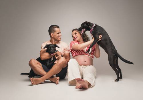 gestante de ensaio de gestante no estúdio | eloá, isa e vini