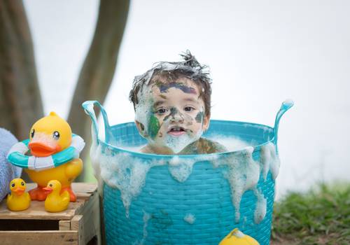 Banho Divertido de Miguel e Felipe