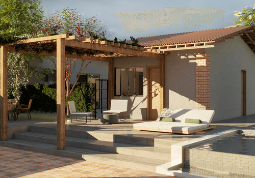 Render de Reforma Residencial: Área Externa