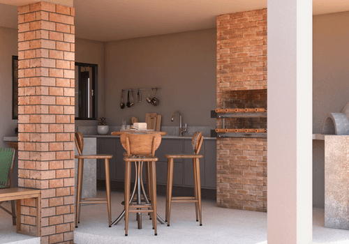 Render de Reforma Residencial: Área Gourmet