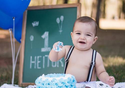 Infantil de Heitor - 1 ano (Smash the cake)
