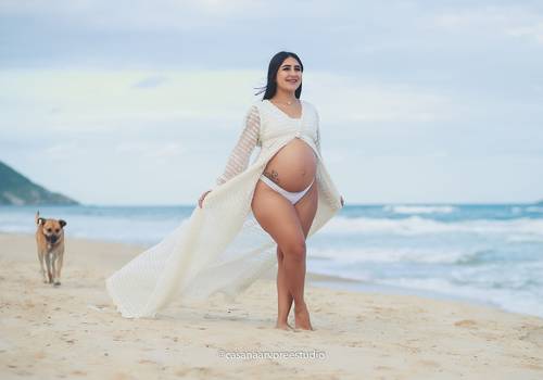Ensaio Externo de Ensaio gestante na praia | Letícia