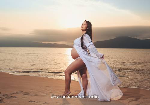 Ensaio Externo de Ensaio gestante na praia | Veronica